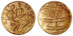 Medalla. AV. Bodas de Oro. Acuñación en 22 quilates (917 milésimas). 17.54g. 32.00mm. En estuche y certificado de Acuñaciones Españolas, S.A. SC-....