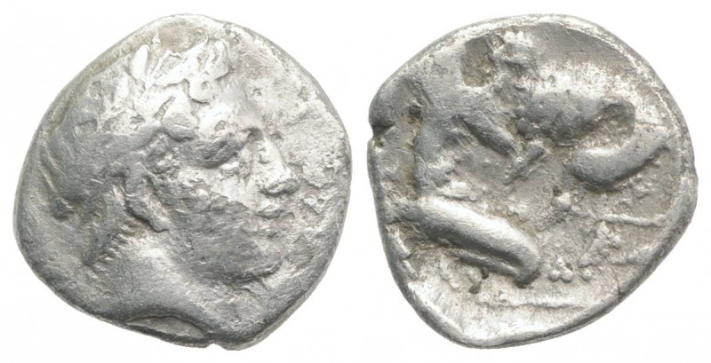 Southern Campania, Neapolis, c. 320-300 BC. AR Obol (8.5mm, 0.52g, 6h). Male hea...