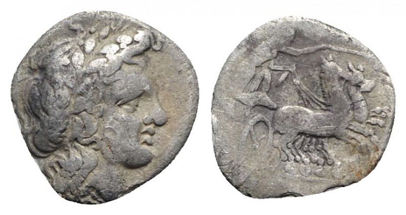 Southern Campania, Neapolis, c. 300-275 BC. AR Triobol (12mm, 0.85g, 11h). Laure...