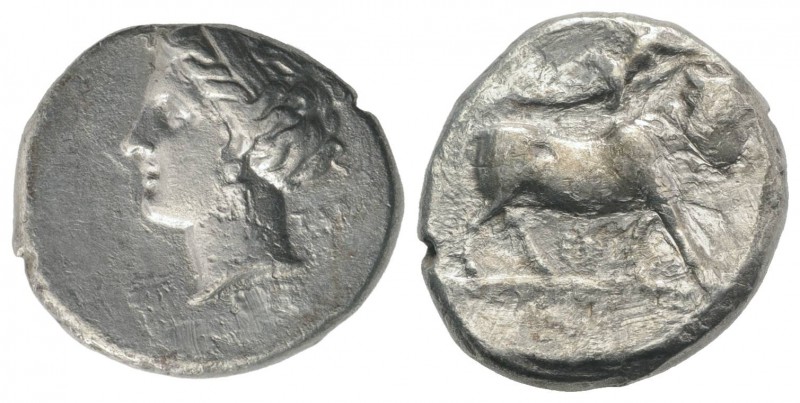 Southern Campania, Neapolis, c. 275-250 BC. AR Didrachm (21mm, 6.75g, 1h). Femal...