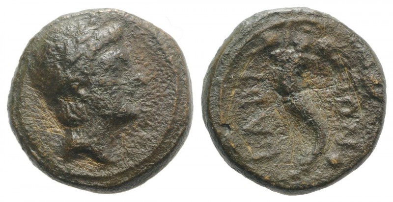 Eastern Italy, Larinum, c. 210-175 BC. Æ Uncia (13mm, 2.95g, 3h). Head of youthf...