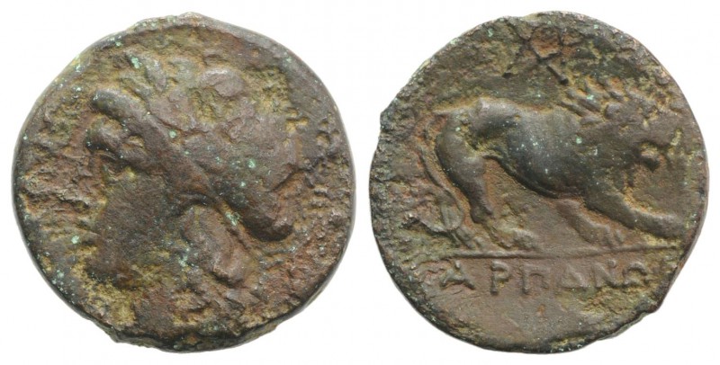 Northern Apulia, Arpi, c. 325-275 BC. Æ (19mm, 4.65g, 7h). Laureate head of Apol...