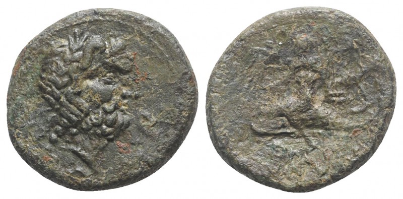 Southern Apulia, Brundisium, c. 2nd century BC. Æ Semis (22mm, 7.52g, 9h). Wreat...