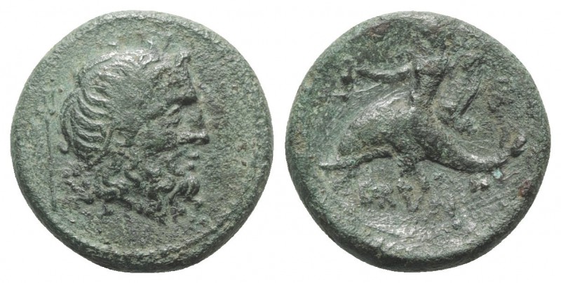 Southern Apulia, Brundisium, c. 2nd century BC. Æ Semis (18mm, 5.10g, 4h). Wreat...