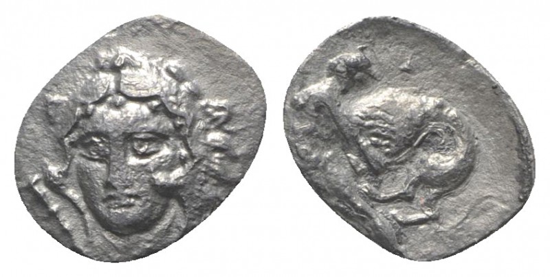 Southern Apulia, Tarentum, c. 325-280 BC. AR Diobol (11.5mm, 1.02g, 6h). Head of...