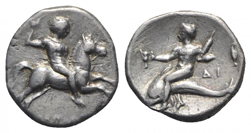 Southern Apulia, Tarentum, c. 272-240 BC. AR Nomos (19mm, 6.27g, 3h). Horseman r...