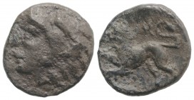 Southern Lucania, Herakleia, c. 432-420 BC. AR Diobol (10mm, 1.32g, 9h). Head of Herakles l., wearing lion skin. R/ Lion l. Van Keuren 27; HNItaly 135...