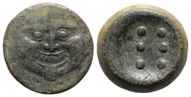 Sicily, Himera, c. 425-409 BC. Æ Hemilitron or Hexonkion (28mm, 25.30g). Gorgone...