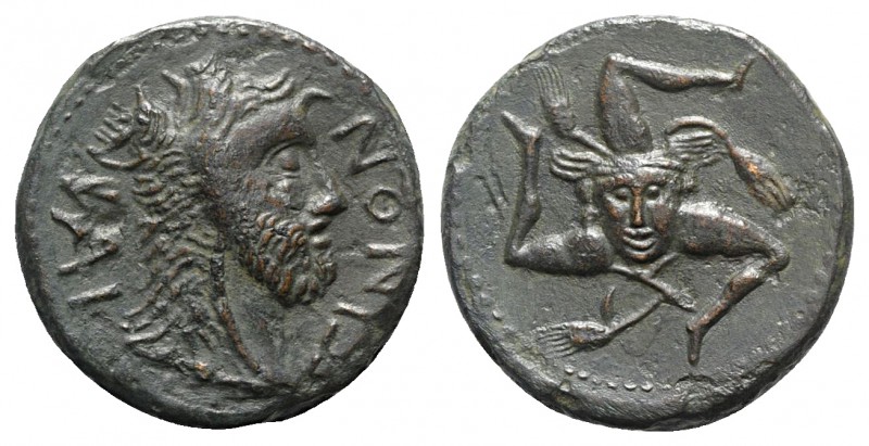 Sicily, Iaitos, c. 1st century BC. Æ (24mm, 9.93g, 12h). Head of Herakles r., we...