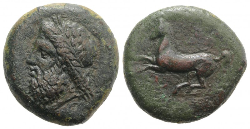 Sicily, Syracuse, c. 339/8-334 BC. Æ Dilitron (26mm, 16.29g, 3h). Laureate head ...