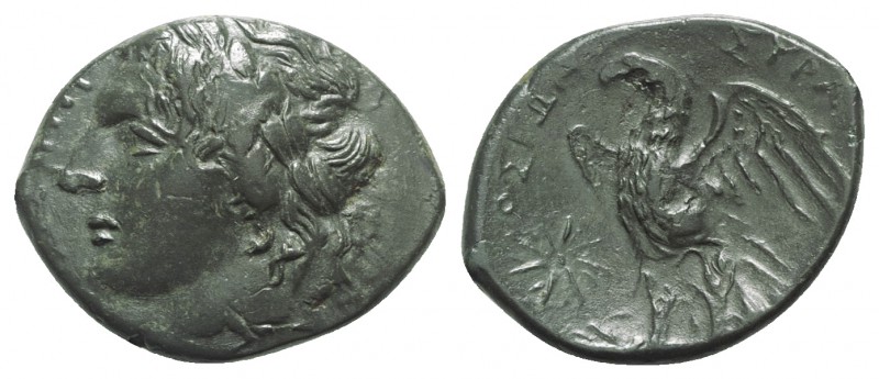 Sicily, Syracuse. Hiketas II (287-278 BC). Æ (25mm, 7.01g, 6h). Laureate head of...