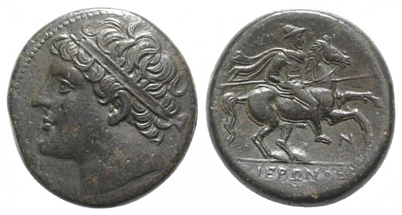 Sicily, Syracuse. Hieron II (275-215 BC). Æ (27mm, 16.99g, 1h). Diademed head l....