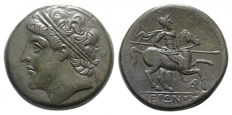 Sicily, Syracuse. Hieron II (275-215 BC). Æ (27mm, 16.58g, 7h). Diademed head l....