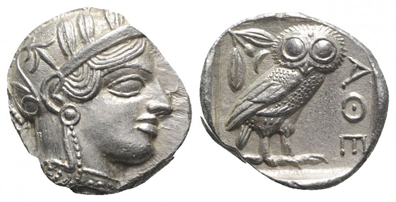 Attica, Athens, c. 454-404 BC. AR Tetradrachm (24mm, 17.23g, 3h). Helmeted head ...