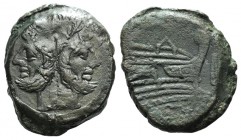 Anonymous, Rome, after 211 BC. Æ As (33mm, 30.70g, 6h). Laureate head of Janus. R/ Prow of galley r. Crawford 56/2; RBW 200. Dark green patina, VF