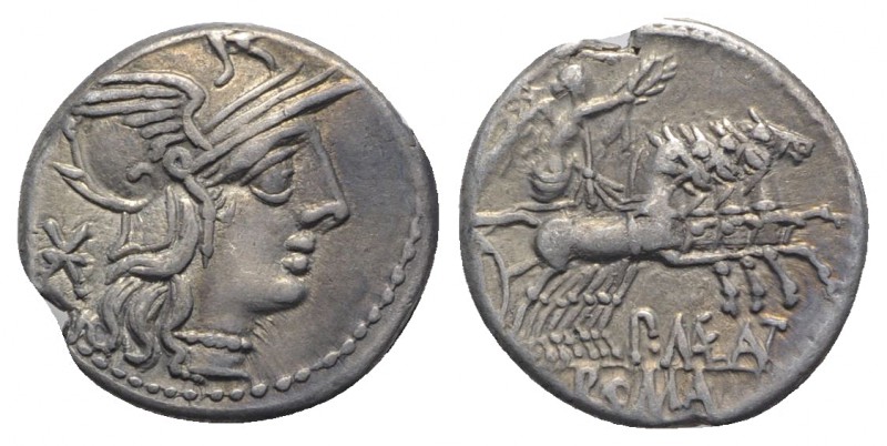 P. Maenius Antiaticus M.f., Rome, 132 BC. AR Denarius (19mm, 3.95g, 4h). Helmete...