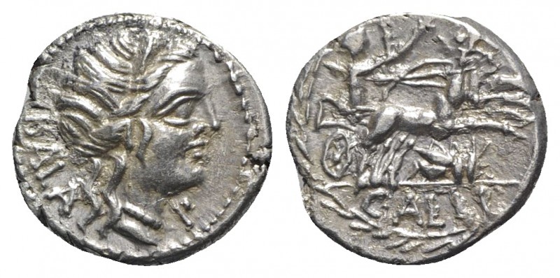 C. Allius Bala, Rome, 92 BC. AR Denarius (16mm, 3.63g, 6h). Diademed female head...
