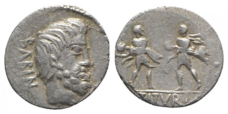 L. Titurius L.f. Sabinus, Rome, 89 BC. AR Denarius (18mm, 3.87g, 12h). Bareheade...