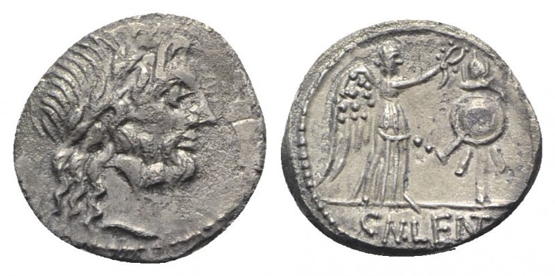 Cn. Lentulus Clodianus, Rome, 88 BC. AR Quinarius (14mm, 1.68g, 9h). Laureate he...