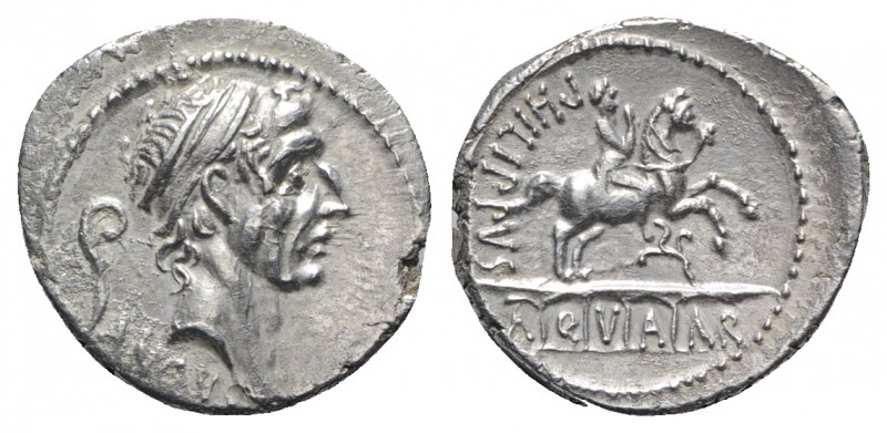 L. Marcius Philippus, Rome, 57 BC. AR Denarius (19mm, 4.10g, 12h). Diademed head...