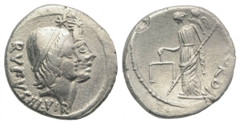 Roman Imperatorial, Mn. Cordius Rufus, Rome, 46 BC. AR Denarius (18mm, 3.54g, 6h...