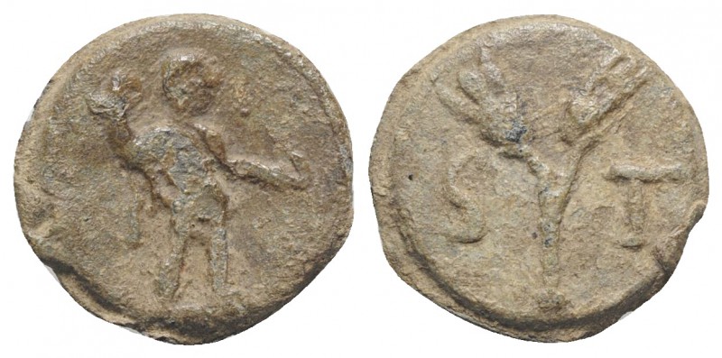 Roman PB Tessera, c. 1st century BC - 1st century AD (16mm, 2.80g, 6h). Genius s...