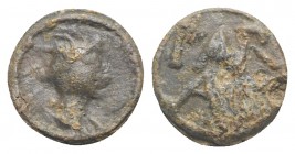 Roman PB Tessera, c. 1st century BC - 1st century AD (11mm, 1.68g, 1h). Head of Mercury r., wearing petasus. R/ PAR / A[…]. VF