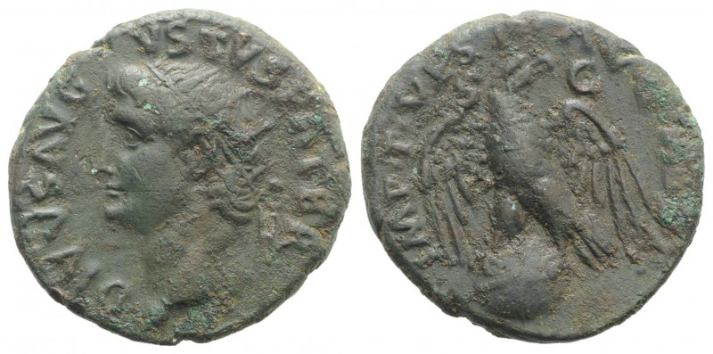 Divus Augustus (died AD 14). Æ As (27mm, 11.00g, 6h). Restitution issue, under T...