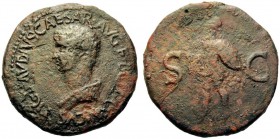 Britannicus (41-55). Æ Sestertius (35mm, 28.70g, 11h). Struck under Claudius, uncertain Balkan/Thracian mint, c. 50-54. TI CLAVDIVS ° CAESAR ° AVG ° F...