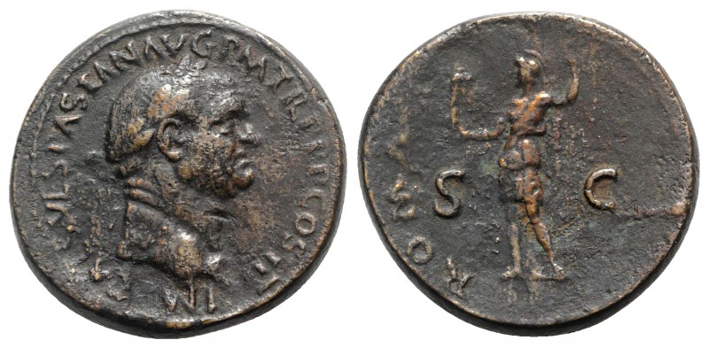 Vespasian (69-79). Æ Sestertius (33mm, 26.83g, 6h). Rome, AD 71. Laureate head r...