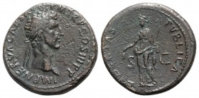 Nerva (96-98). Æ Sestertius (33mm, 27.09g, 6h). Rome, AD 97. Laureate head r. R/ Libertas standing l., holding pileus and vindicta. RIC II 86. Good Fi...