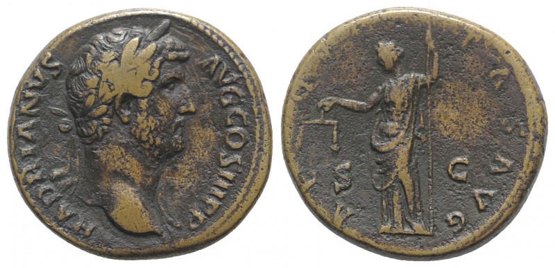 Hadrian (117-138). Æ Sestertius (31mm, 25.98g, 6h). Rome, c. 134-8. Laureate hea...