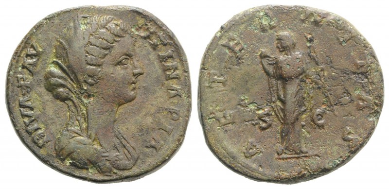 Diva Faustina Junior (died 175/6). Æ Sestertius (31mm, 23.13g, 12h). Rome, c. 17...