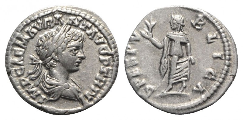 Caracalla (198-217). AR Denarius (18mm, 3.09g, 12h). Laodicea, AD 199. Laureate ...