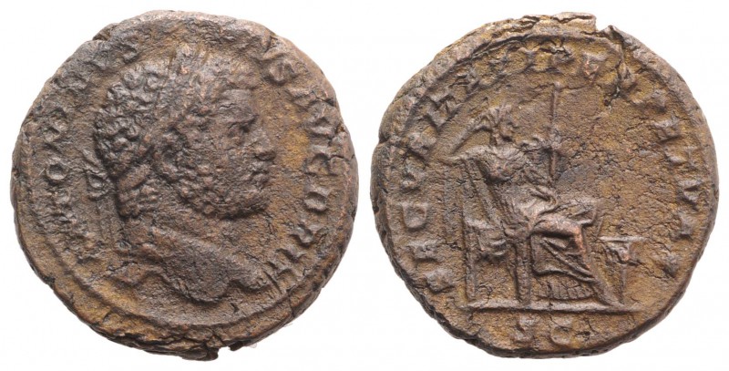 Caracalla (198-217). Æ As (25mm, 12.12g, 6h). Rome, 212-3. Laureate head r. R/ S...