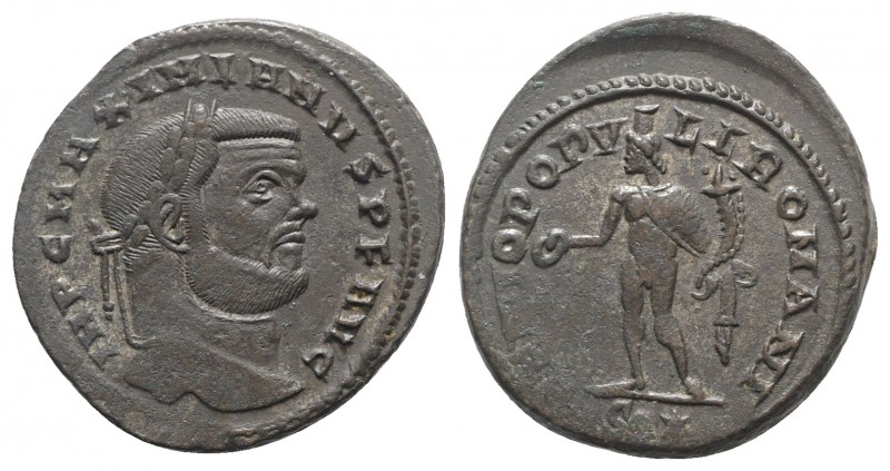 Maximianus (286-305). Æ Follis (29mm, 10.44g, 10h). Rome, c. AD 299. Laureate bu...