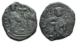 Constantine X and Eudocia (1059-1067). Æ 40 Nummi (25mm, 7.17g, 6h). Constantinople. Christ standing facing on footstool. R/ Constantine and Eudocia s...