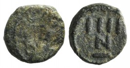 Vandals, c. 480-533. Æ 4 Nummi (10mm, 1.46g, 5h). Carthage, c. 523-533. Diademed and draped bust l., holding palm. R/ N/IIII in two lines across field...