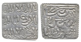 Islamic. Spain, Christian imitation of Almohad coinage, 12th-13th century. AR Millares (17mm, 0.93g, 9h). Sabta mint, Degenerate Arabic legends both s...