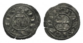 Italy, Sicily, Messina. Federico II (1197-1250). BI Half Denaro (15mm, 0.48g, 9h). Large FR. R/ Cross. Spahr 110; MIR 91. Near VF