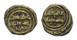 Italy, Sicily, Palermo. al-Zahir (AH 411-427 / AD 1021-1036). AV Robai (10mm, 0.91g, 9h). Arab legend. R/ Arab legend. Spahr 24; MIR 393. VF