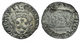 Italy, Siena, Cosimo I de Medici (1557-1569). AR Crazia, 1557-1569 (18mm, 0.87g, 7h). Crowned coat of arms. R/ She-wolf l., suckling the twins. CNI 31...