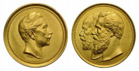 Germany, Prussia. Wilhelm II (1888-1918). Undated AV Medal (22mm, 6.39g, 12h). Head of Wilhelm II r. R/ Jugate heads of Wilhelm I and Friedrich III l....