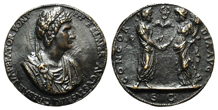 Constantine I The Great, Bronze Medal 1468 (70mm), by Cristoforo di Geremia. Com...
