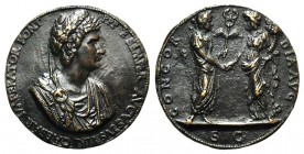Constantine I The Great, Bronze Medal 1468 (70mm), by Cristoforo di Geremia. Commemorating peace between Papal State and the Empire. CAESAR IMPERATOR ...