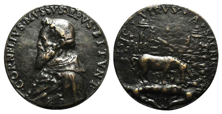 Cornelio Musso, Bishop of Bitonto (1511-1574). Æ Medal about 1562 (55mm), byMila...