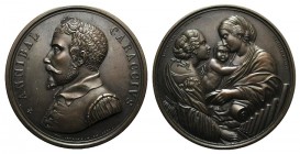 Annibale Carracci (1560-1600). Æ Medal (61mm), by Nicola Cerbara. ANNIBAL CARACCIVS, Bust left. R/ Reproduction of a painting of Carracci. Near FDC