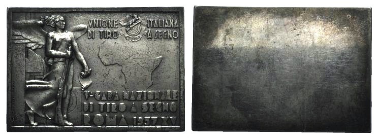 Italy, AR Plaquette (69x48mm). VNIONE ITALIANA DI TIRO A SEGNO, Va GARA NAZIONAL...