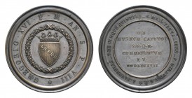 Papal, Gregorio XVI (1831-1846). Æ Medal 1838 (62mm, 73.06g, 12h), opus anonymous. GREGORIO XVI P M AN S P VIII. R/ OB MVSEVM CAPITOL S P Q R COMMENDA...