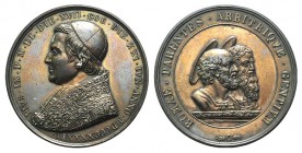 Papal, Pio IX (1846-1878). Æ Medal 1846 (43mm, 35.22g, 12h), G. Cerbara. Bartolotti I, 19. Good VF - near EF